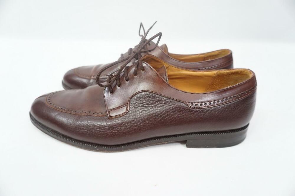 MEZLAN HUDSON 9 M USED BROWN LEATHER BROGUE SPLIT TOE OXFORD DRESS SHOES SPAIN